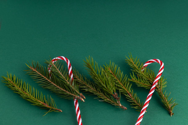 圣诞魔术上的绿色背景与复制空间。图片下载