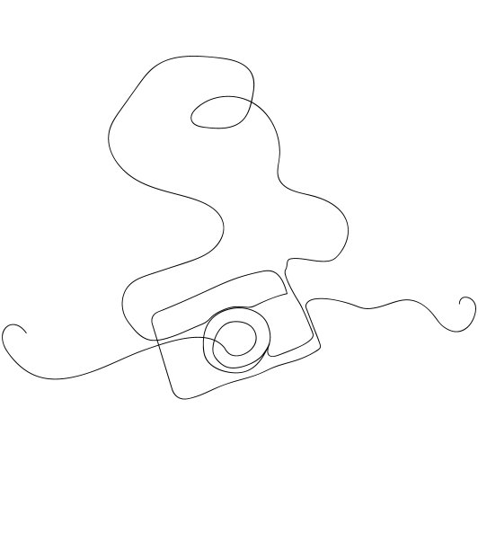 带皮带的画线相机。单画照片图标，线艺术摄影相机轮廓，连续单线绘制，一个轮廓线艺术摄影标志，线性矢量插图图片下载