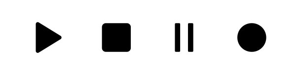 一组媒体播放器按钮图标。播放和暂停按钮，视频音频播放器，播放器按钮集图标符号，播放和暂停矢量按钮。图片下载