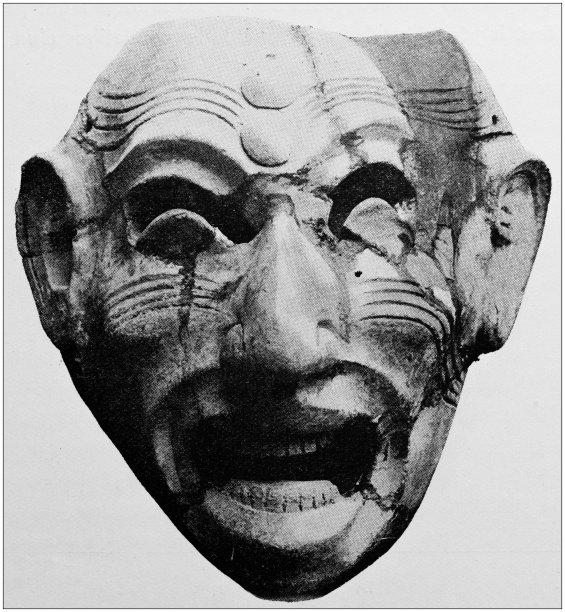 古老的埃及赤陶面具照片图片下载