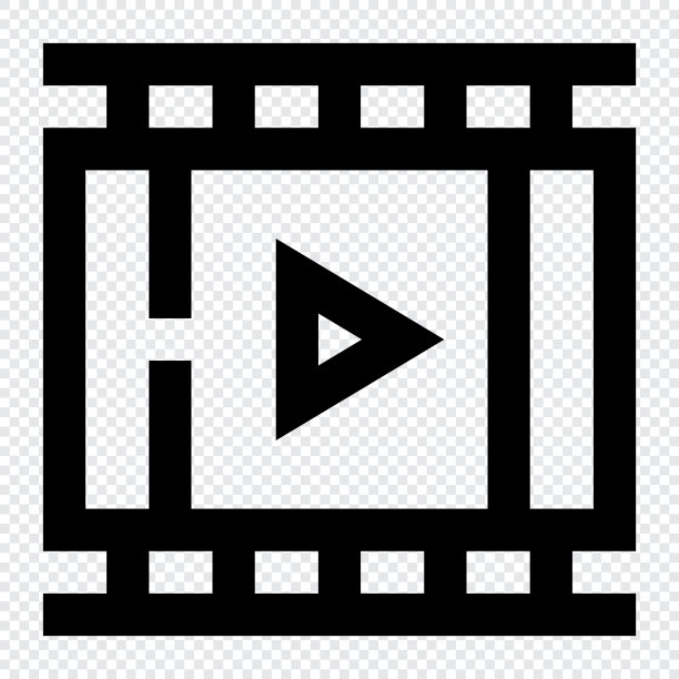 视频图标。互联网技术概念。直线样式图标图片下载