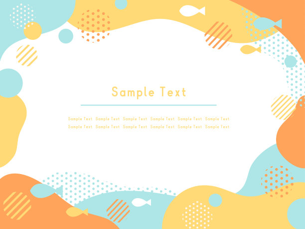 夏天的大海背景。 这幅画描绘了大海、鱼和波浪。图片下载