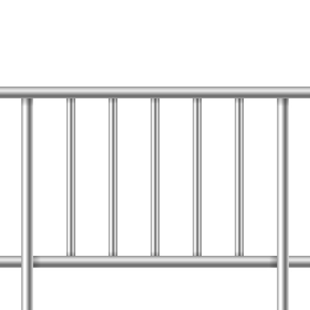 现实详细的3d金属栅栏部分。向量图片下载