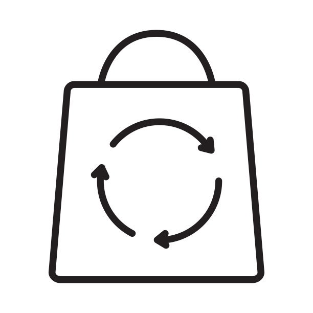 带有回收图标的塑料袋。三角形旋转箭头回收标志。图片下载