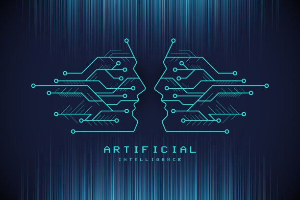 数字技术面临人工智能概念设计图片下载