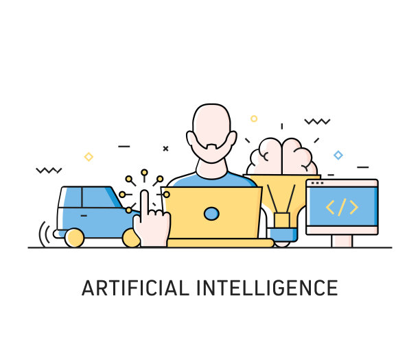 人工智能概念矢量图图片下载