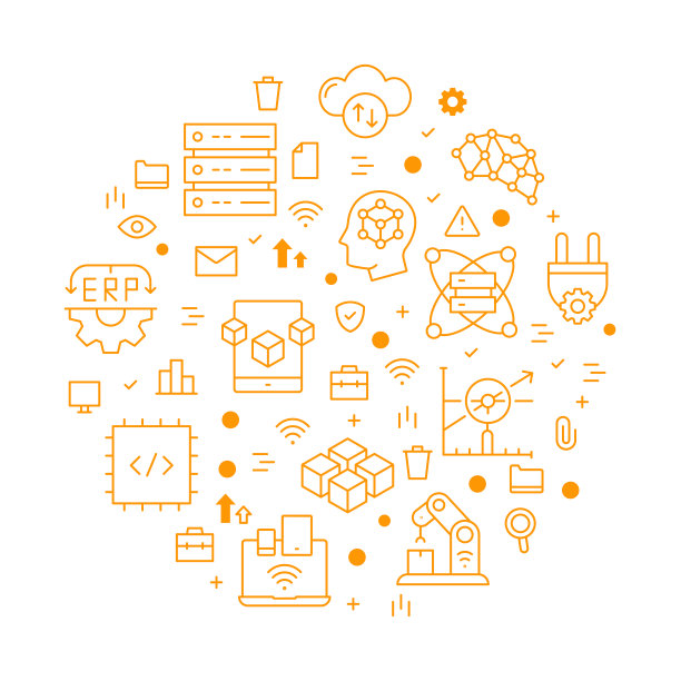 精益制造圆形设计模板线图标概念图片下载