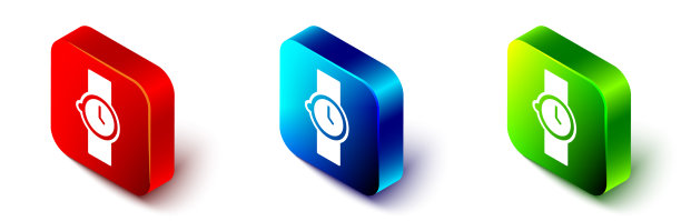 等距腕表图标隔离在白色图片下载