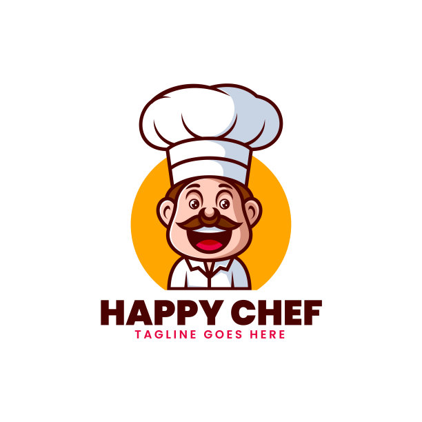 矢量插图快乐厨师吉祥物卡通风格。图片下载
