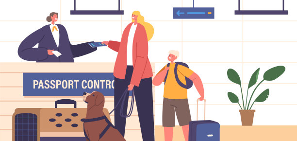 母亲、儿子和他们忠诚的狗穿越边境，在旅途中展示了决心和友谊图片下载