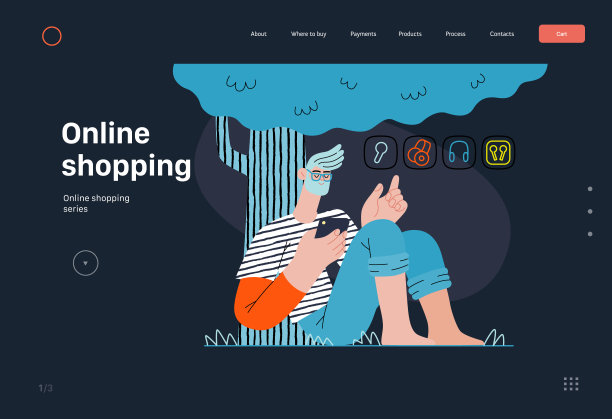 网上购物和电子商务矢量插图系列图片下载