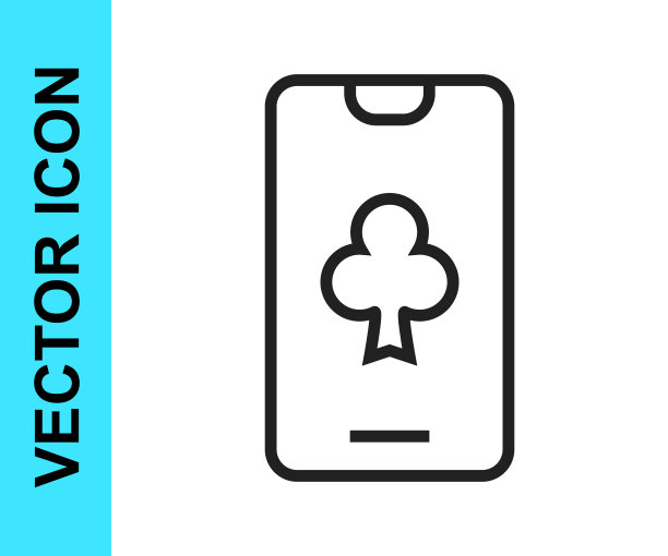 在线扑克桌游戏图标孤立的白色背景。在线赌场。向量图片下载