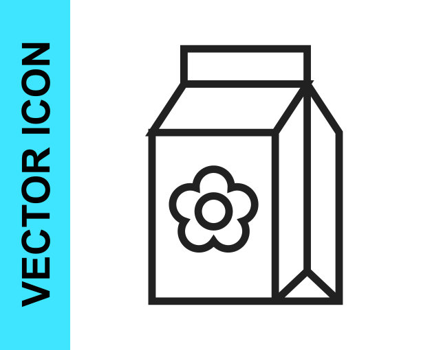 黑线包的种子，一个特定的植物图标隔离在白色背景。向量图片下载