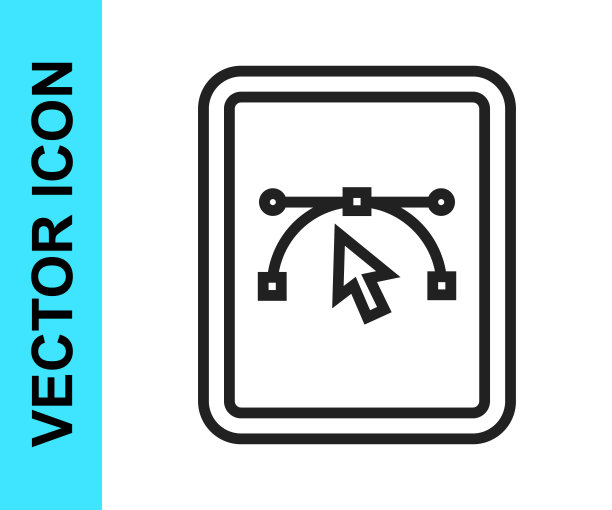 计算机显示与矢量设计程序图标孤立孤立在白色背景上。照片编辑软件与用户界面。向量图片下载