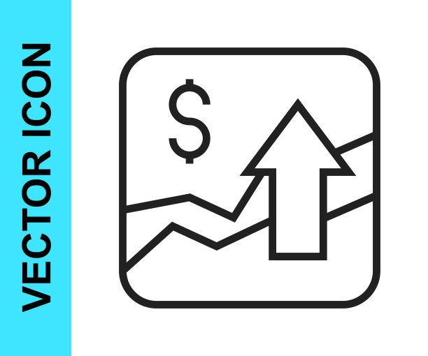 财务增长增加图标孤立在白色背景。增加收入。向量图片下载
