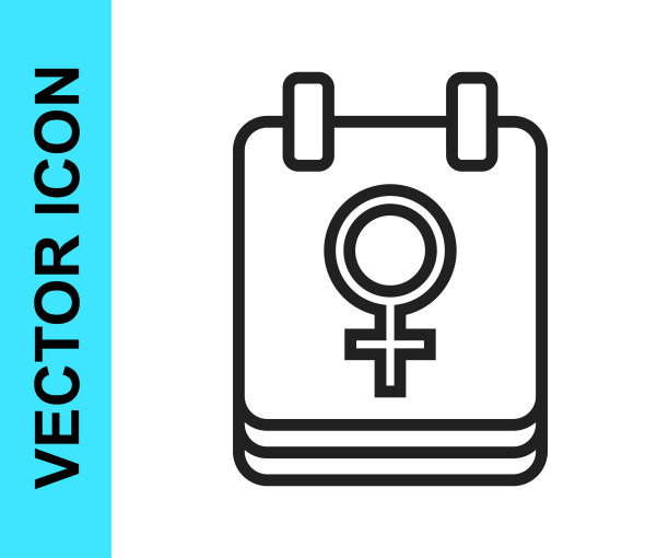 黑线日历与3月8日图标隔离在白色背景。妇女节快乐。向量图片下载