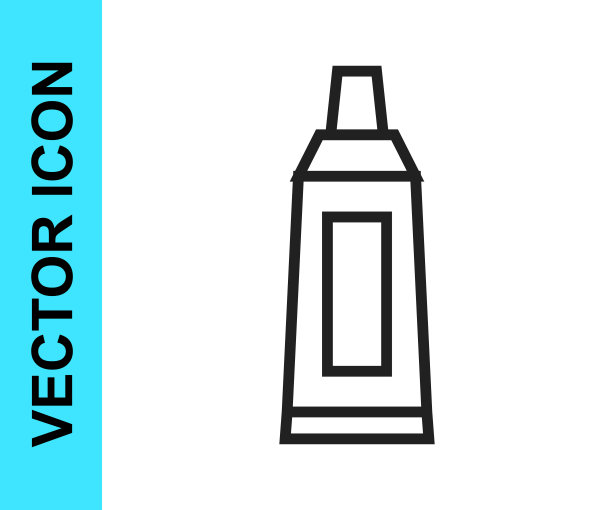 黑色线管与油漆调色板图标隔离在白色背景。向量图片下载