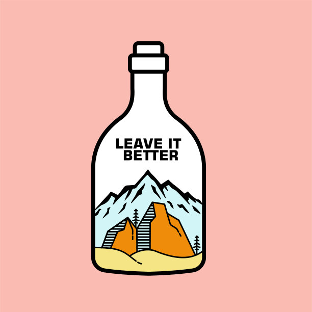 山地插画，户外探险。矢量图形用于t恤和其他用途。图片下载