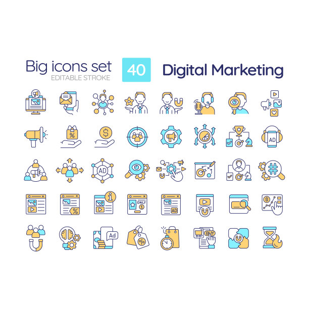 数字营销RGB颜色图标集图片下载