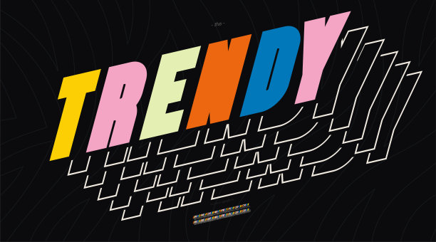 矢量字体3D风格新潮的排版风格图片下载