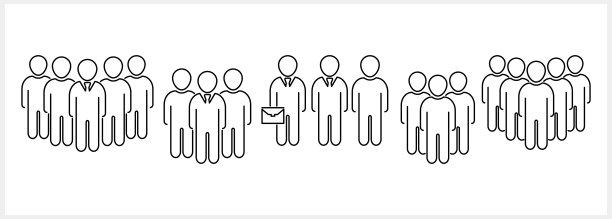 人群团队社交媒体营销图标网络剪贴画矢量股票插图EPS 10图片下载