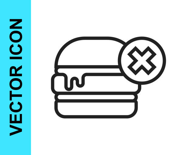 没有汉堡图标孤立在白色背景。汉堡图标。芝士汉堡三明治招牌。快餐菜单。向量图片下载