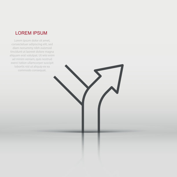 十字路口图标在平面风格。道路方向导航矢量插图在白色孤立的背景。定位销位经营理念。图片下载