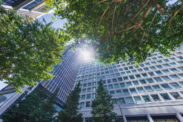 美丽的蓝天和城市建筑图片下载