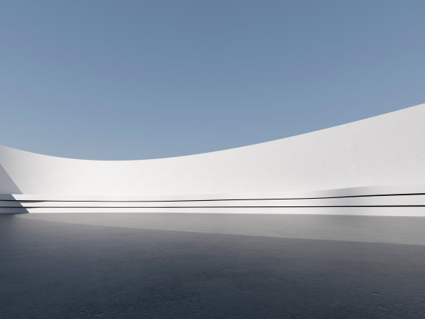 空旷的广场前的现代建筑图片下载