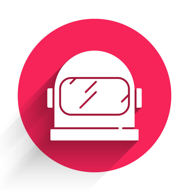 白色宇航员头盔图标与长隔离图片下载