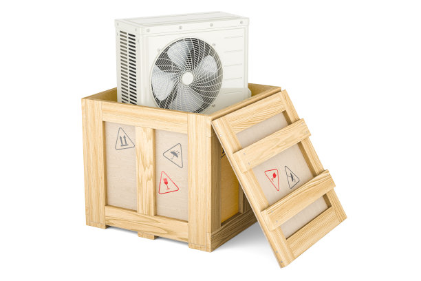 空调、室外压缩机机组内装木箱，交货理念。三维渲染图片下载