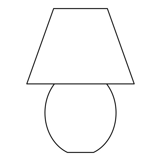 桌子或台灯，室内设计元素，涂色书的涂鸦风格平面矢量轮廓图片下载