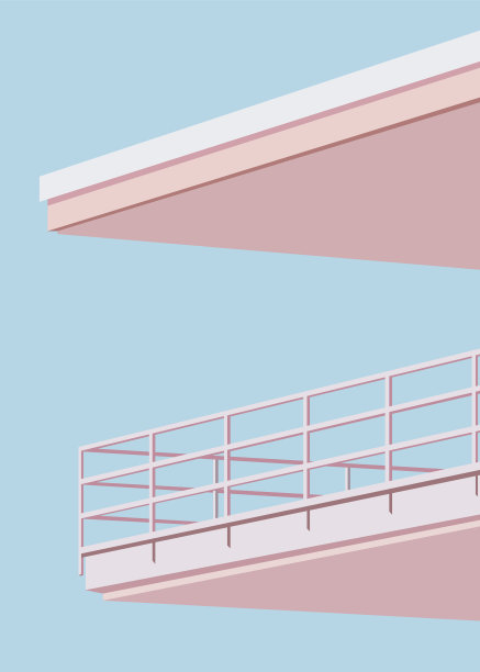 色彩鲜艳的建筑物的阳台图片下载