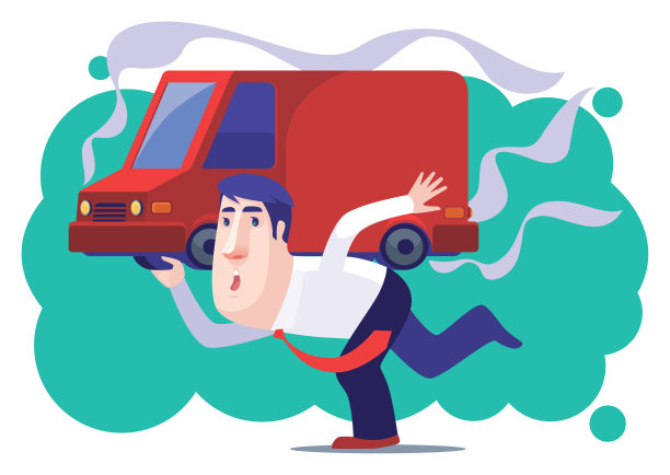 商人背着破车图片下载