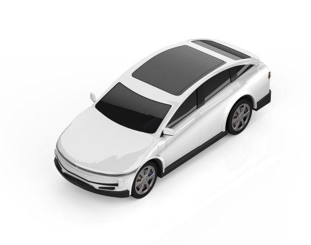 白色电动车或白色背景的电动汽车图片下载