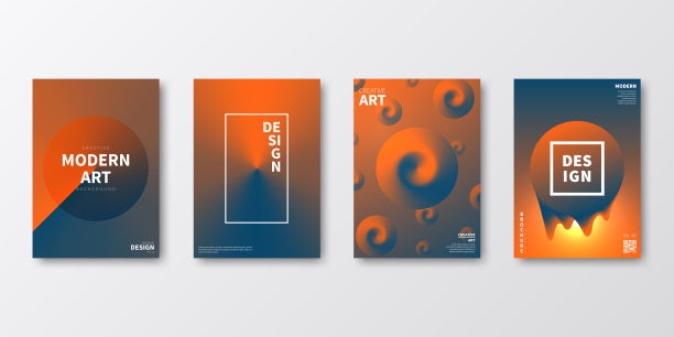 宣传册模板布局，橙色封面设计，企业年报，传单，杂志图片下载