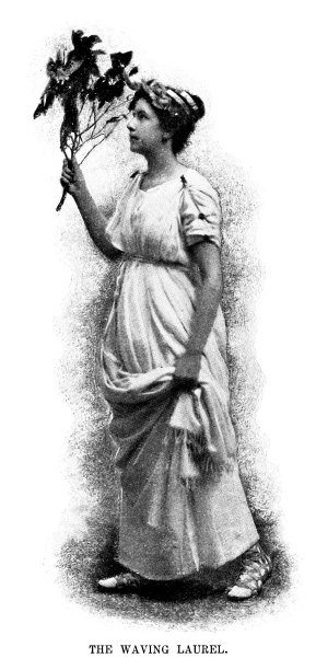 女人挥舞着月桂树图片下载
