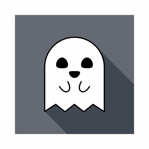 万圣节鬼，吓人或可爱的卡通鬼，万圣节假日。图片下载