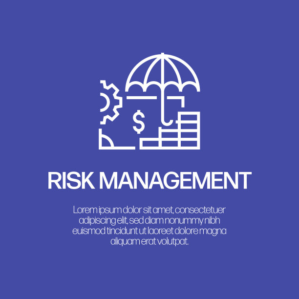 风险管理线图标，轮廓向量符号插图。像素完美图片下载