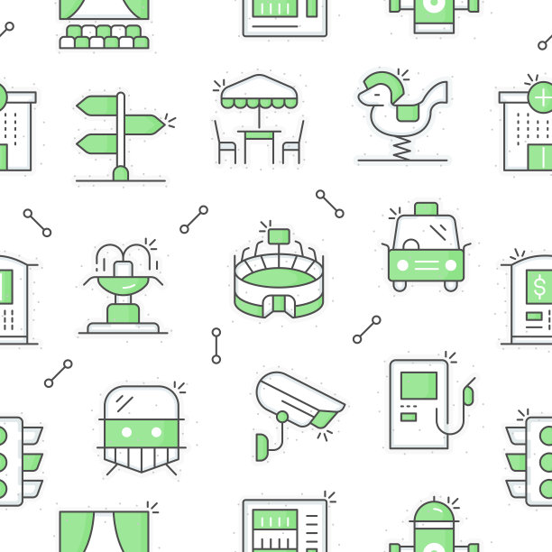 城市元素无缝格局图片下载