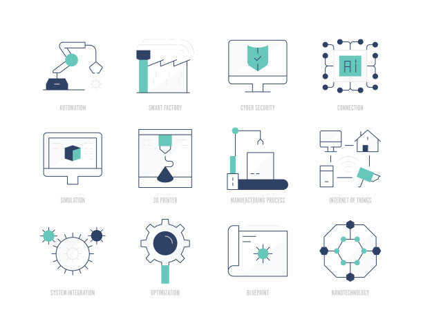 工业4.0图标集图片下载