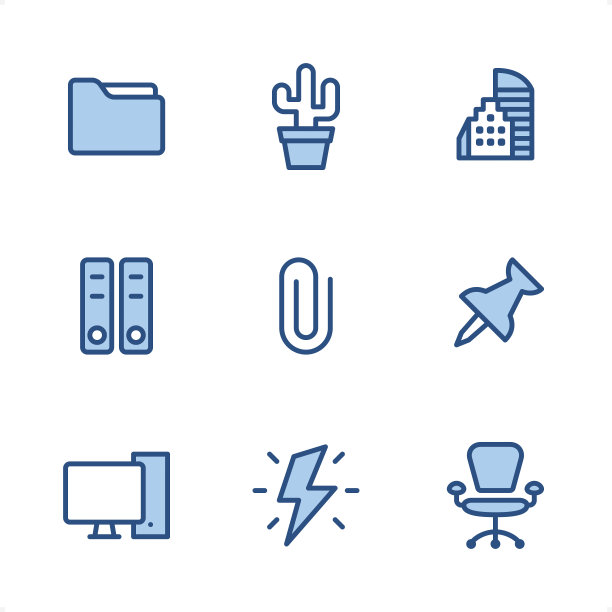 办公室-像素完美的蓝色图标图片下载