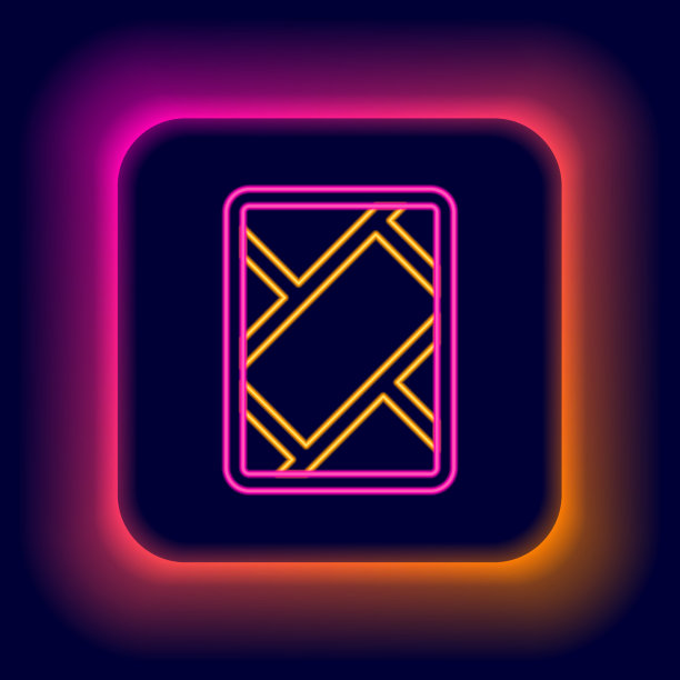 发光的霓虹灯线GPS设备与地图图标图片下载