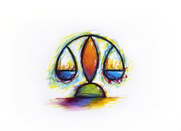 天秤十二宫绘抽象画图片下载