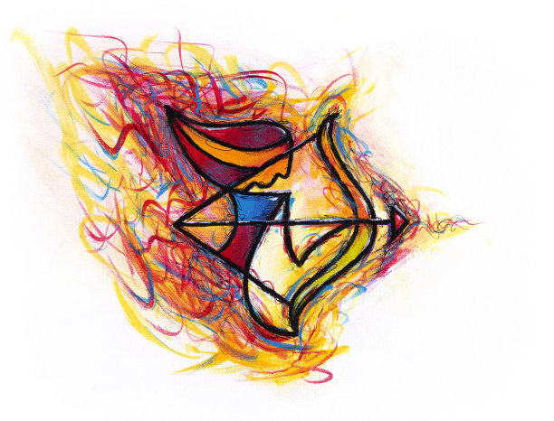 射手座十二宫插图抽象绘画图片下载