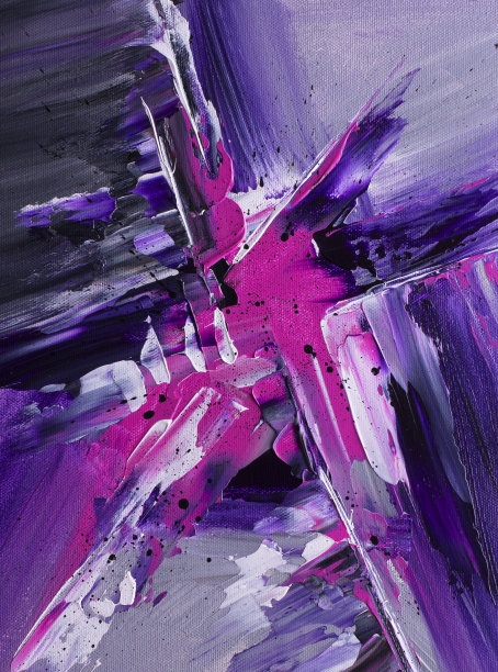 色彩丰富的粉色和紫色抽象艺术绘画图片下载