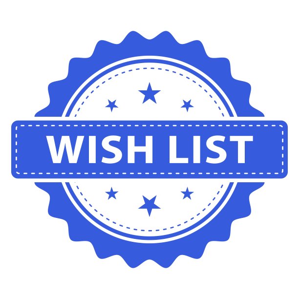 愿望清单盖章，盖章。矢量徽章，图标模板。插图孤立在白色背景上。图片下载