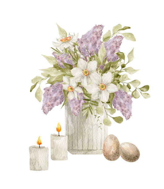 水彩复活节图片下载