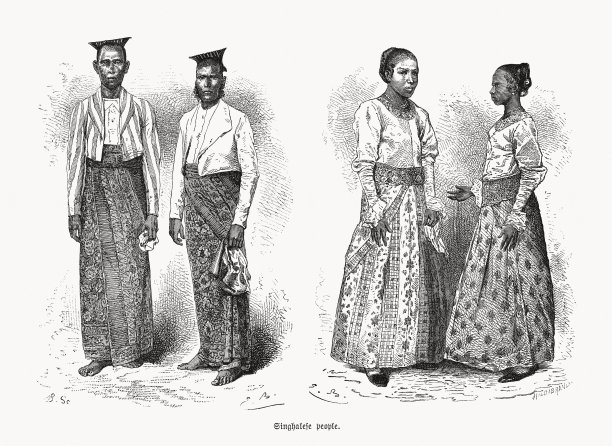 斯里兰卡的僧伽罗人。木版，1893年出版图片下载