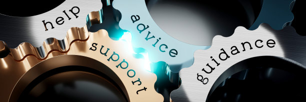 帮助，支持，建议，指导-齿轮概念- 3D插图图片下载